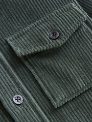 Reiss Ivy Green Bonucci Junior Corduroy Twin Pocket Overshirt - Image 6 of 6