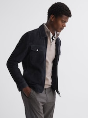 Reiss Mink Blackhall Merino Wool Half-Zip Funnel Neck Jumper - Image 5 of 5