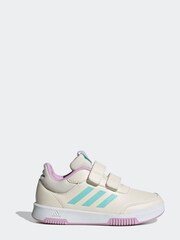 adidas Cream/Pink Kids Sportswear Tensaur Hook And Loop Trainers - Image 1 of 9