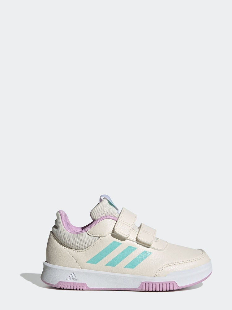 adidas Cream/Pink Kids Sportswear Tensaur Hook And Loop Trainers - Image 1 of 9