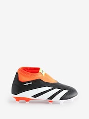 adidas Black Football Predator 24 League Laceless Firm Ground Kids Boots - Image 1 of 9