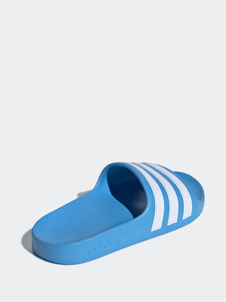 adidas Blue Adilette Youth Kids Sliders - Image 4 of 9