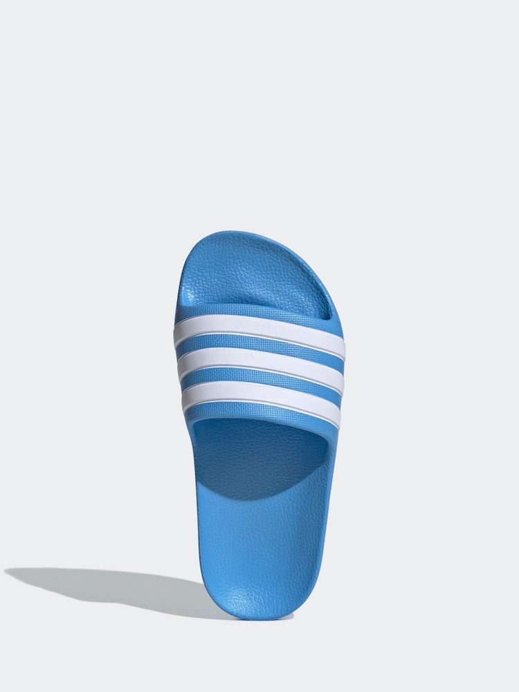 adidas Blue Adilette Youth Kids Sliders - Image 6 of 9