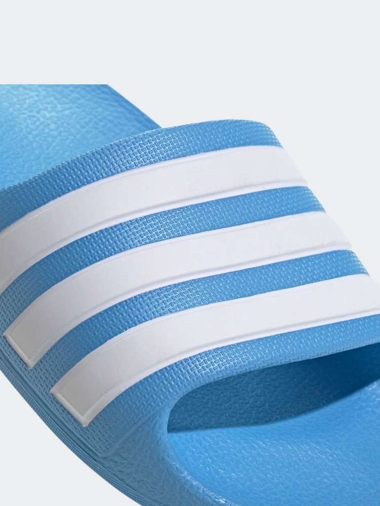 adidas Blue Adilette Youth Kids Sliders - Image 8 of 9