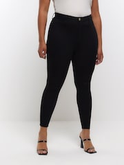 River Island Black Curve High Rise Skinny Jeans - Image 1 of 4