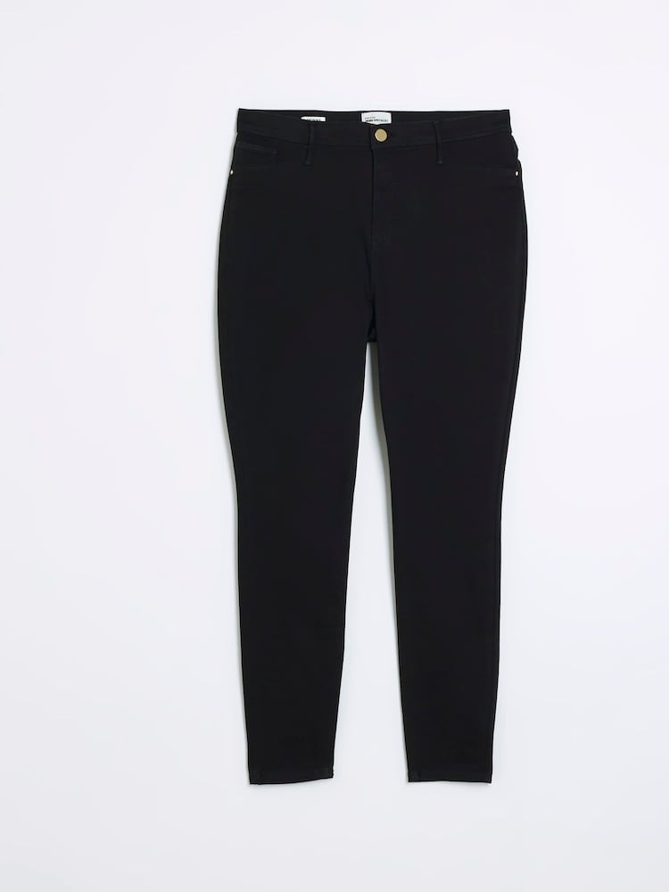 River Island Black Curve High Rise Skinny Jeans - Image 4 of 4