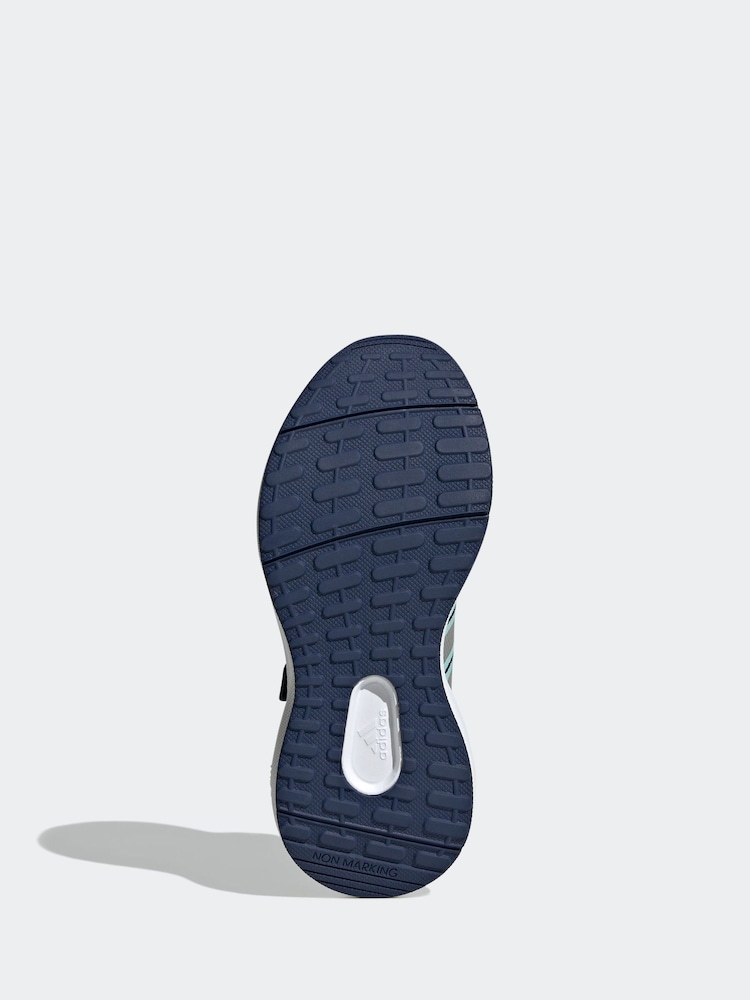 adidas Navy/Light Green Sportswear Fortarun 2.0 Cloudfoam Elastic Lace Top Strap Kids Trainers - Image 7 of 7