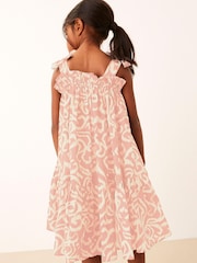 Pink Swirl Print Tie Shoulder Printed Summer Dress (3-16yrs) - Image 2 of 5