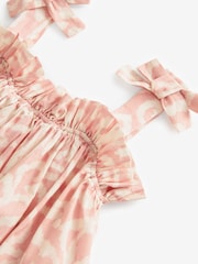 Pink Swirl Print Tie Shoulder Printed Summer Dress (3-16yrs) - Image 5 of 5