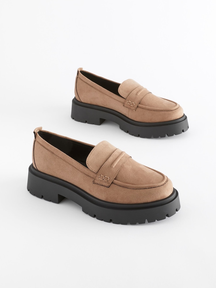 Neutral Extra Wide Fit Forever Comfort Chunky Loafers - Image 1 of 6