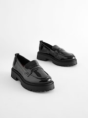 Black Patent Forever Comfort Chunky Loafers - Image 1 of 5