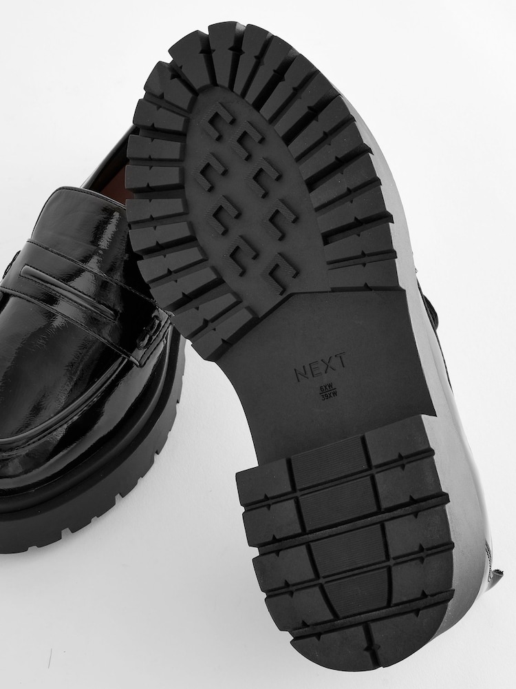 Black Patent Forever Comfort Chunky Loafers - Image 5 of 5