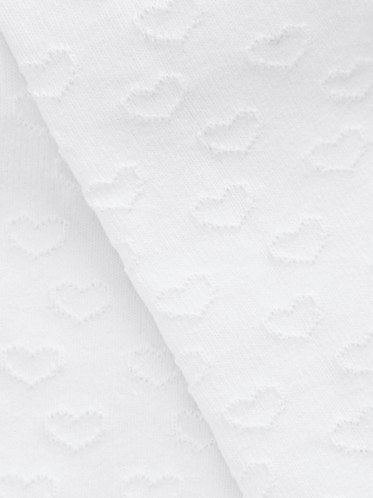 White Cotton Rich Textured Heart Tights - Image 2 of 2