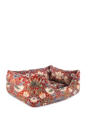 Morris & Co Burgundy Red Strawberry Thief Box Pet Bed - Image 2 of 3