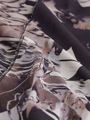 Neutral Digital Abstract Mesh Longsleeve Maxi Dress - Image 6 of 6