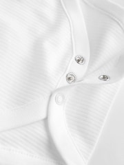 White 5 Pack Baby Strappy Bodysuits - Image 5 of 6