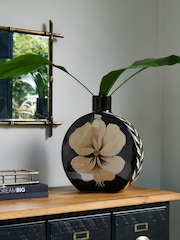 Rockett St George Black Large Floral Large Vase - Image 1 of 4