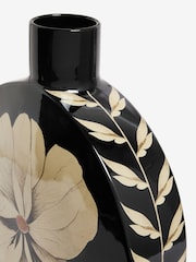 Rockett St George Black Large Floral Large Vase - Image 4 of 4