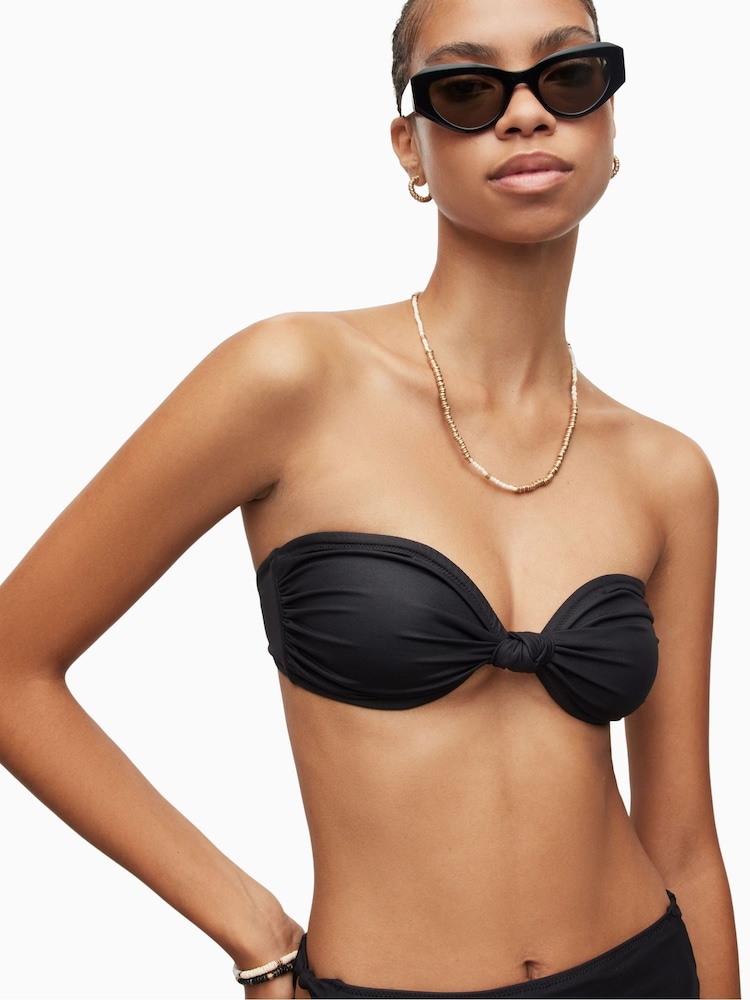 AllSaints Black Emma Bikini Top - Image 1 of 6