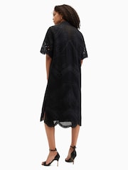 AllSaints Black 100% Cotton Meria Broderie Dress - Image 6 of 7