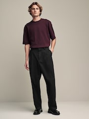 Burgundy Red Relaxed Fit Smart Soft Touch Heavyweight T-Shirt - Image 2 of 7