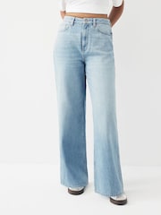 Mid Blue Denim Hourglass Loose Wide Leg Jeans - Image 1 of 8