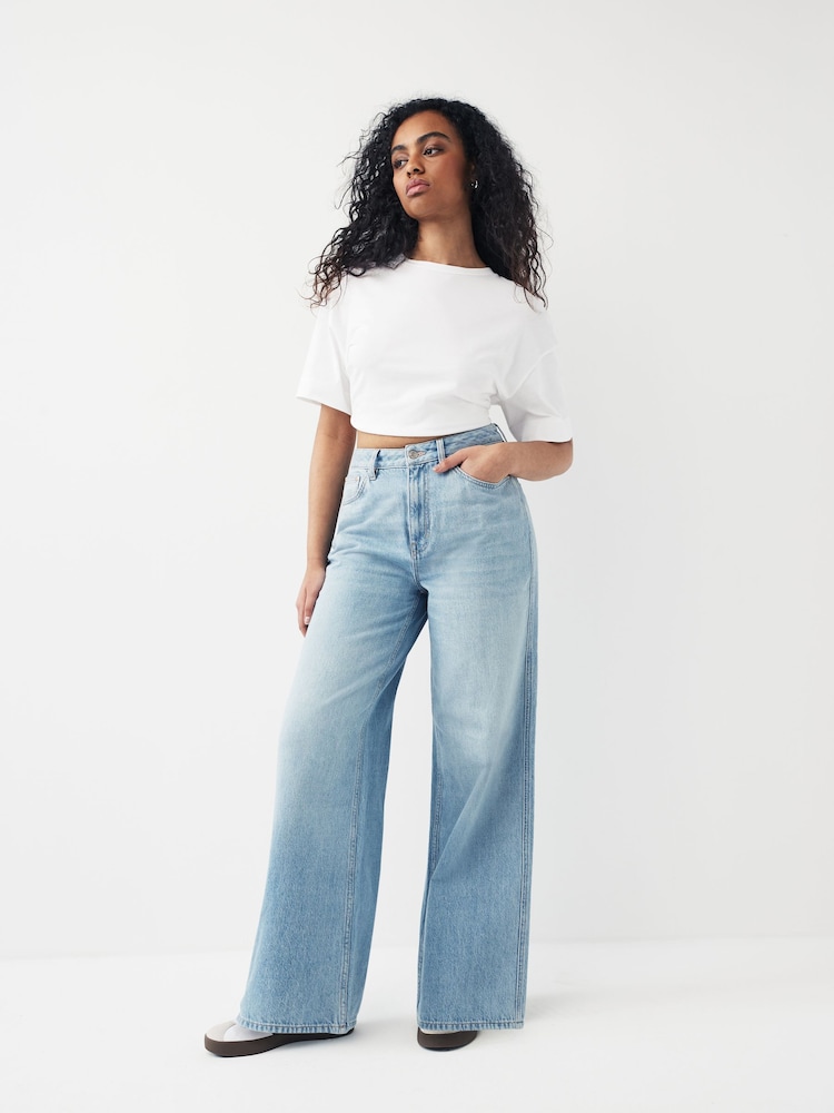Mid Blue Denim Hourglass Loose Wide Leg Jeans - Image 2 of 8