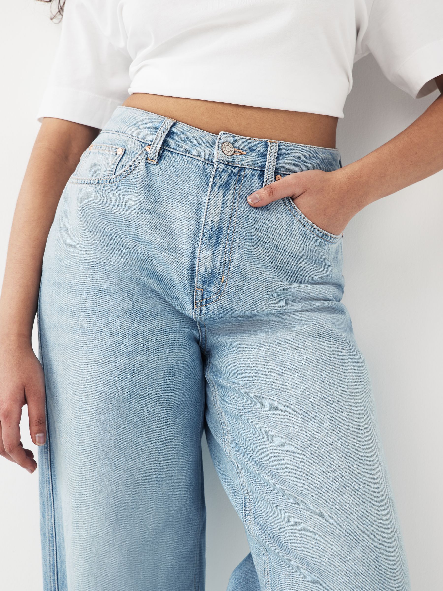 Deuxieme Classe★ Loose Jeans 38 Buy Mid Blue Denim Hourglass Loose Wide Leg Jeans from Next