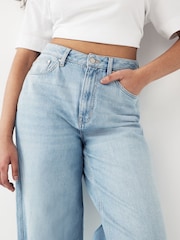 Mid Blue Denim Hourglass Loose Wide Leg Jeans - Image 5 of 8