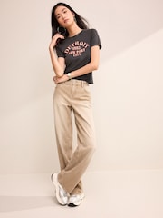 Beige Baggy Wide Leg Jeans - Image 2 of 7