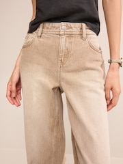 Beige Baggy Wide Leg Jeans - Image 5 of 7