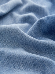 Denim Dark Blue 100% Cotton Palazzo Wide Leg Jeans - Image 6 of 6