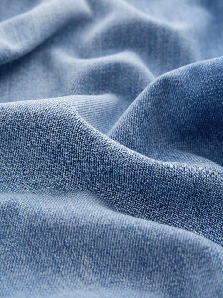 Denim Dark Blue 100% Cotton Palazzo Wide Leg Jeans - Image 6 of 6