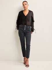 Black Comfort Stretch Straight Jeans - Image 1 of 6