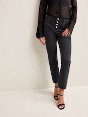 Black Comfort Stretch Straight Jeans - Image 2 of 6