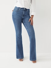 Denim Dark Blue Stretch Flare Hourglass Jeans - Image 1 of 7