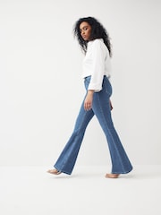 Denim Dark Blue Stretch Flare Hourglass Jeans - Image 4 of 7