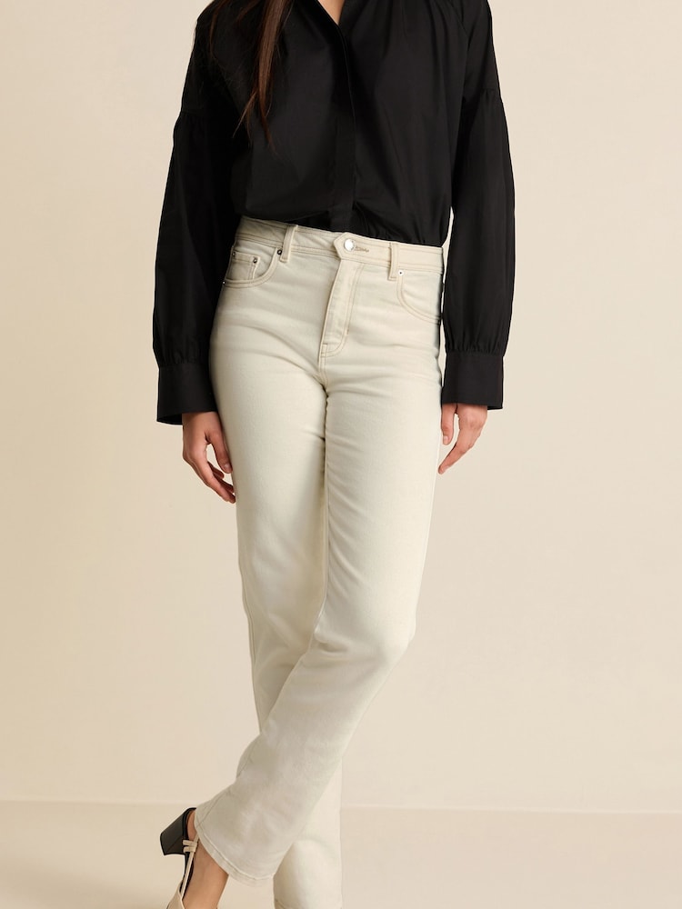Stone Cream Straight Leg Jeans - Image 3 of 3