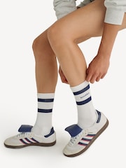 Sporty & Rich White/Blue Bold Logo Socks - Image 1 of 2