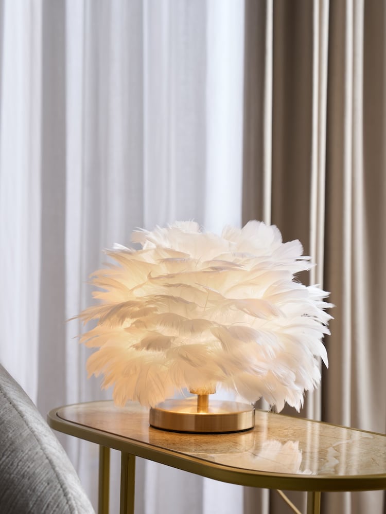 Lipsy White Feather Touch Switch Table Light - Image 1 of 5