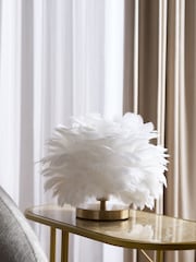 Lipsy White Feather Touch Switch Table Light - Image 2 of 5