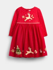 JoJo Maman Bébé Appliqué Hem Combo Dress - 4суретінің 1 суреті