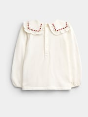JoJo Maman Bébé Tartan Skort And Jersey Embroidered Top - Bild 3 av 7
