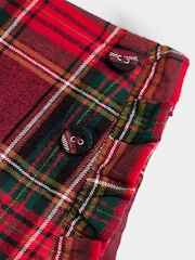 JoJo Maman Bébé Burgundy Red Tartan Tartan Skort And Jersey Embroidered Top - Image 8 of 8
