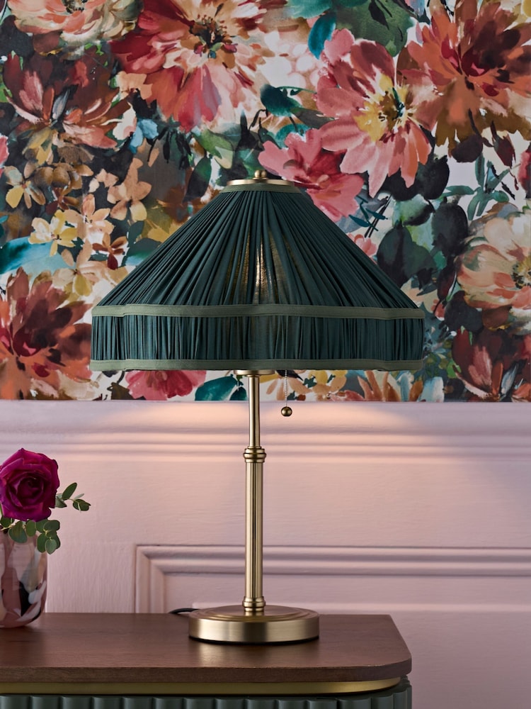 Clarke and Clarke Green Piera Table Lamp - Image 1 of 3 Clarke and Clarke Green Piera Table Lamp - Image 1 of 3