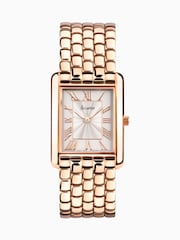 Accurist Ladies Rose Gold Tone Rectangle Stainless Steel Bracelet 26mm Watch - Image 1 of 6