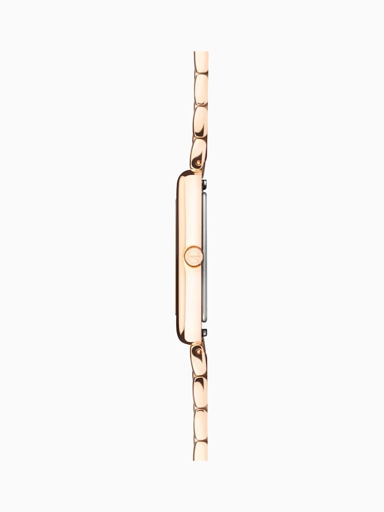 Accurist Ladies Rose Gold Tone Rectangle Stainless Steel Bracelet 26mm Watch - Image 2 of 6