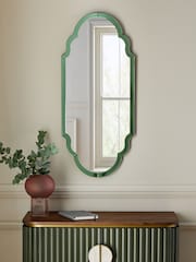 Clarke & Clarke Green Wobble Glass Mirror - Image 1 of 6