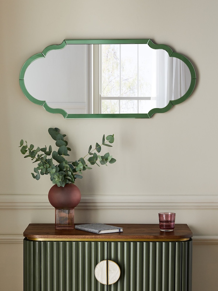 Clarke & Clarke Green Wobble Glass Mirror - Image 2 of 6