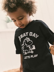 Black Short Sleeve Character T-Shirt (3mths-7yrs) - Image 1 of 6
